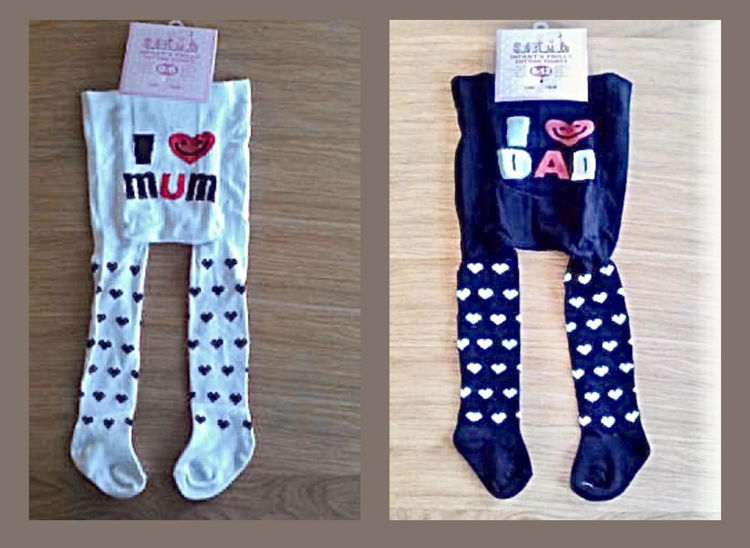 Picture of 0599- “I LOVE MUM””/““ I LOVE DAD”” BABY WINTER COZY TIGHTS